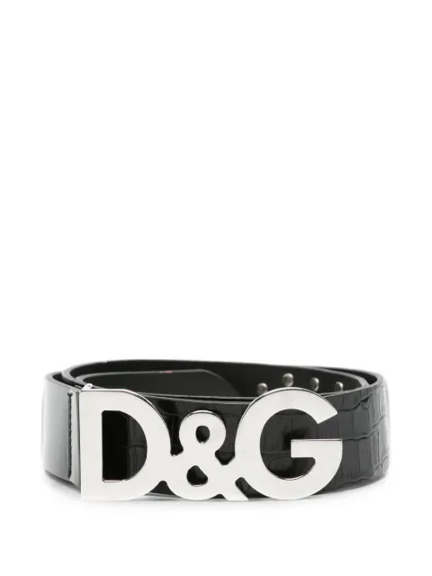 Dolce & Gabbana Pre-Owned 2000s logo-buckle belt Black DG150CMM