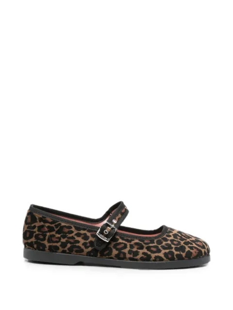 Victoria leopard-print buckle-fastening ballet flats Brown 1080117