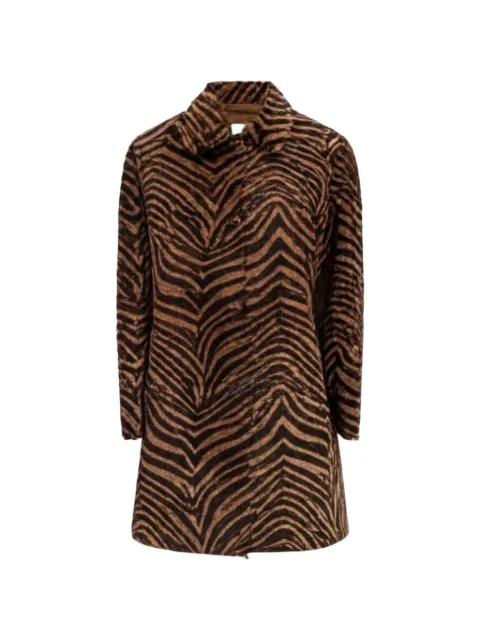 P.A.R.O.S.H. zebra-print lambskin coat Brown D470083