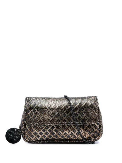 Bottega Veneta Pre-Owned 2012-2026 Metallic Calfskin Intrecciomirage Chain Flap crossbody bag Gold VRPBHDN8JJU2J4JK