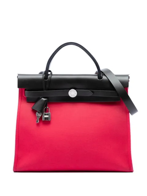 Hermès Pre-Owned 2018 Toile Herbag Zip 31 satchel Pink R3R62GLM2JE06P2I