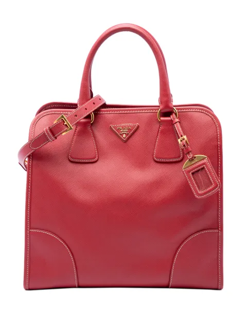 Prada Pre-Owned 2010-2026 Saffiano Lux Shopping Tote satchel Red 0MFQ6JQ8H5WQYH3B