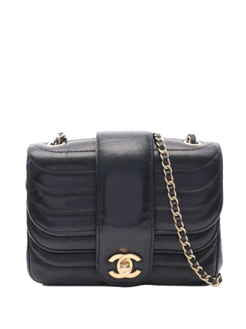 CHANEL Pre-Owned 2013-2014 Mini Lambskin Horizontal Quilt Double Flap crossbody bag Black L3CRV6ZOHFVP2NX2
