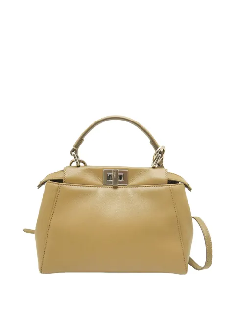 Fendi Pre-Owned 2000-2010 Mini Leather Selleria Peekaboo Iconic satchel Neutrals IIIUD01X5AO4P1BL