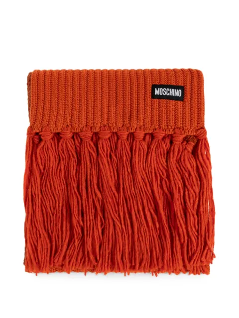 Moschino ribbed fringed scarf Orange 30862M3489