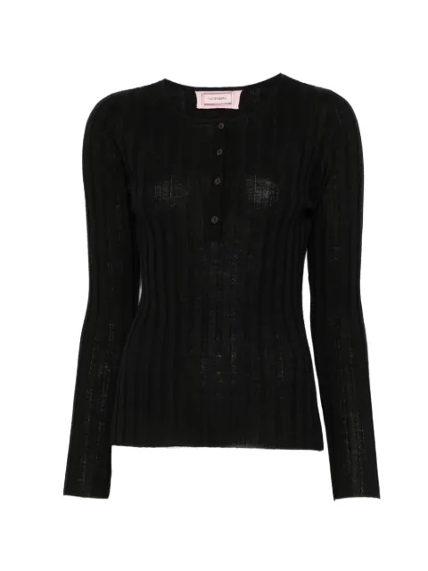 Hugenberg ribbed-knit henley sweatshirt Black HH552