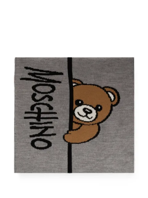 Moschino Teddy Bear-motif scarf Grey 30852M3465