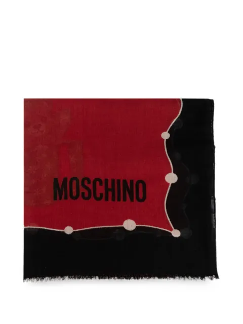 Moschino Teddy Bear logo scarf Red 03357M3452