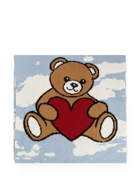 Moschino Teddy Bear motif scarf Blue 30838M3475