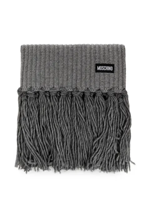 Moschino ribbed-knit fringed scarf Grey 30862M3489