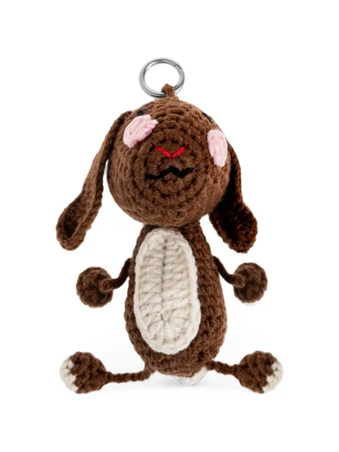MUNTHE Vallate crochet rabbit keychain Brown 2631940263550