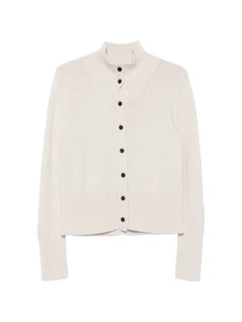 Hugenberg ribbed-knit high-neck cardigan Neutrals OT2