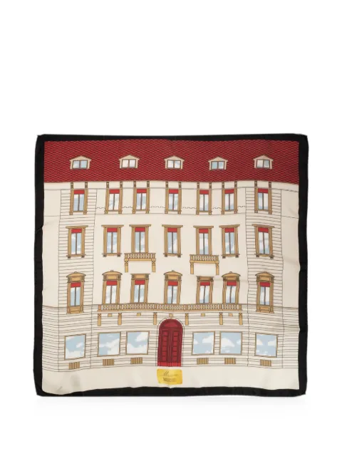 Moschino architectural-print silk scarf Neutrals 03548M3418