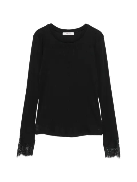 Dorothee Schumacher lace-trim long-sleeve T-shirt Black 623203