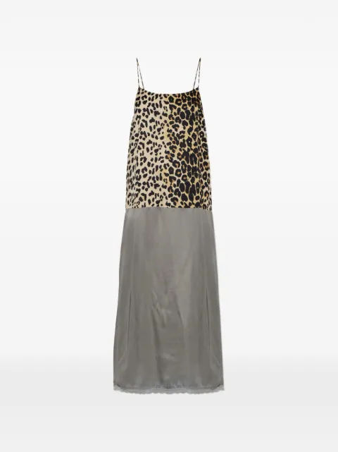 MUNTHE leopard-print lace-trim dress Grey 2631331263250