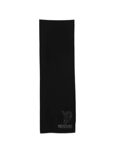 Moschino crystal-embellished heart scarf Black 30855M3473