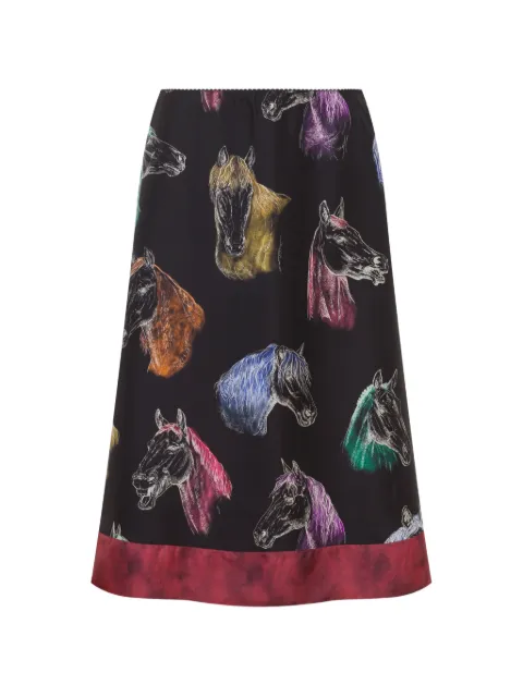 Moschino horse-print midi skirt Black J01315452
