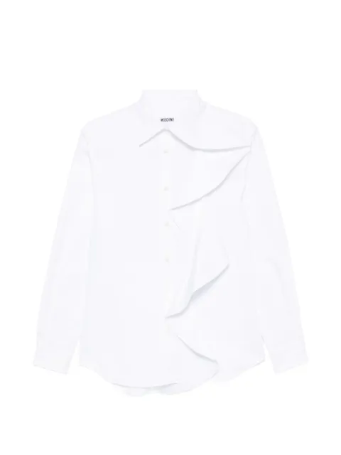 Moschino ruffled-detail long-sleeve shirt White A02315436