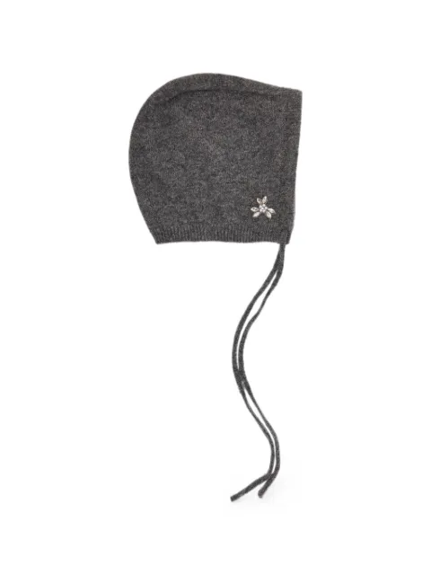 Simone Rocha crystal-embellished knitted balaclava Grey COMK11B0667