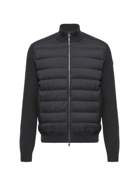 Moncler wool & cashmere blend padded zip-up cardigan Black L20919B00011M4281