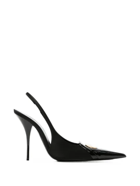 Saint Laurent Louis slingback pumps in patent leather and satin Black A001CW9QNCN