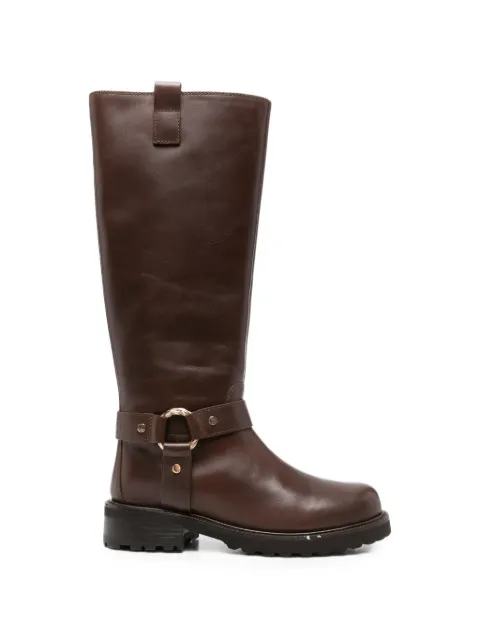 TWINSET leather ankle boots Brown 262TCP064