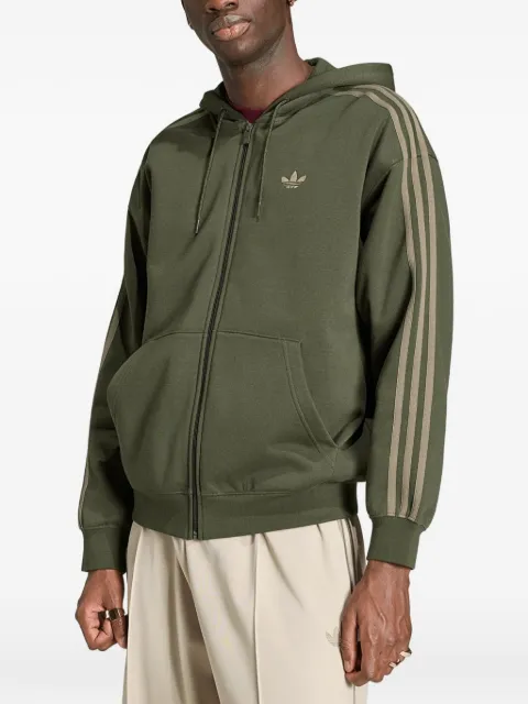 adidas logo-embroidered zip-up hoodie Green KS7470