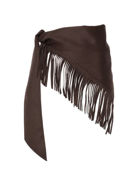 Carven fringe-trim scarf Brown 6262K21160