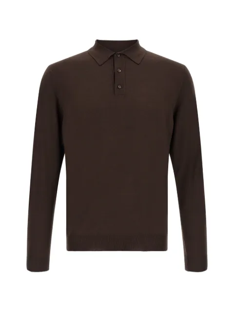 Zanone long-sleeve polo shirt Brown 810232Z0290N2501