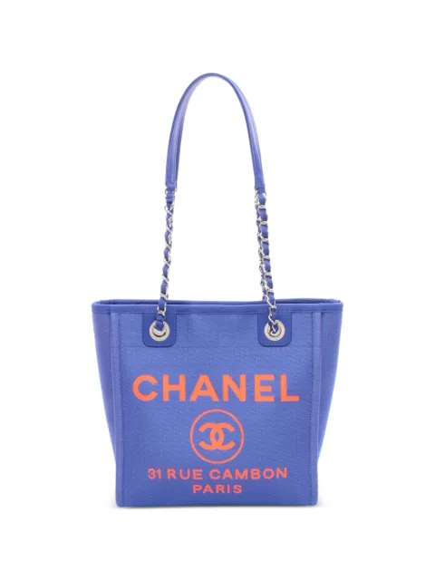 CHANEL Pre-Owned 2021-2022 PM Deauville tote bag Blue 109611231276590