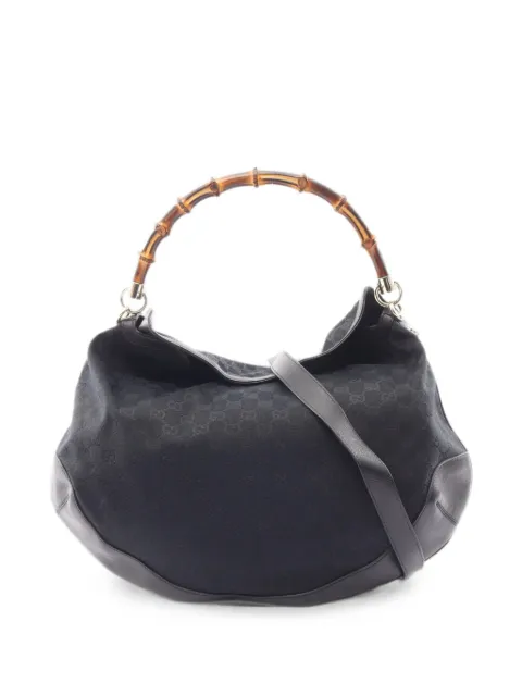 Gucci Pre-Owned 2010s Bamboo GG tote bag Black 1094976