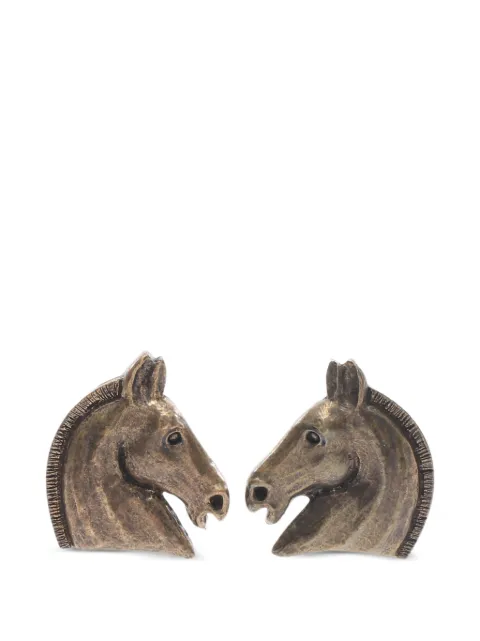 Hermès Pre-Owned 2000s horse-motif clip-on earrings Gold 1085730