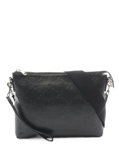 Gucci Pre-Owned 2010s GG embossed messenger bag Black 1094935
