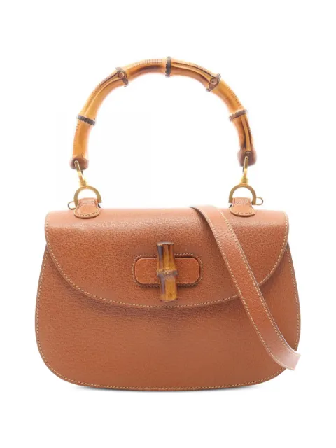 Gucci Pre-Owned 2010s Bamboo leather tote bag Brown 1094955