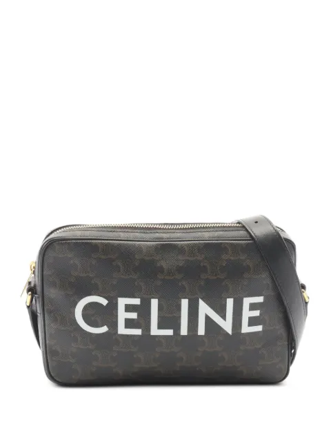 Celine Pre-Owned 2010s Triomphe logo cross body bag Black 1094928