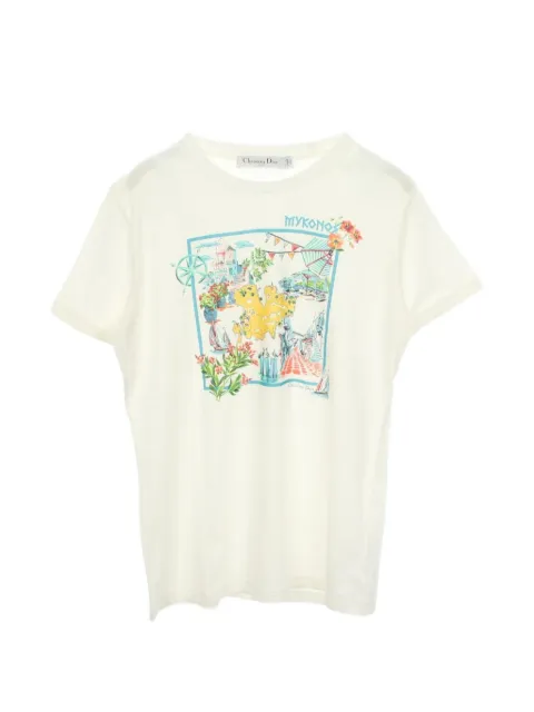 Christian Dior Pre-Owned 2010s souvenir-print T-shirt White 1091931