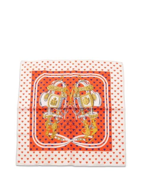 Hermès Pre-Owned 2020s Brides de Gala Love scarf White 1092001