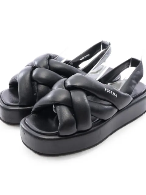 Prada Pre-Owned 2000s padded crossover sandals Black 1093392