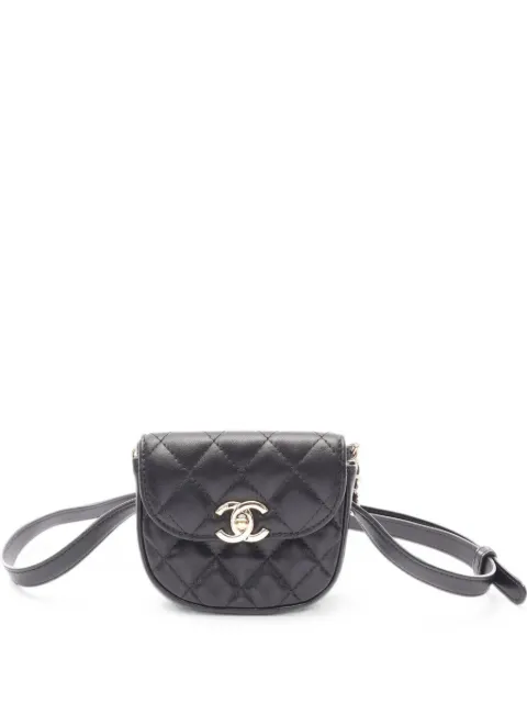 CHANEL Pre-Owned 2019 mini matelassé belt bag Black 109546128718197