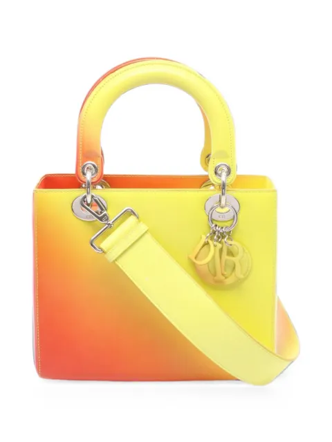Christian Dior Pre-Owned 2010s Lady Dior gradation handbag Yellow 1095390