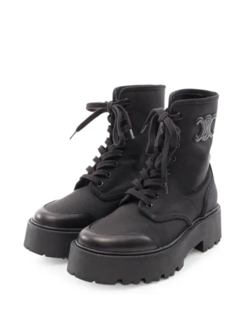 Celine Pre-Owned 2010s Bulky Triomphe lace-up boots Black 1090514