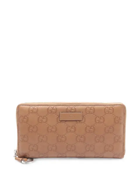Gucci Pre-Owned 2010s Guccissima zip-around wallet Neutrals 1097114