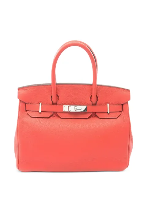 Hermès Pre-Owned 2017 30 Birkin Clemence leather tote bag Red 1094743A