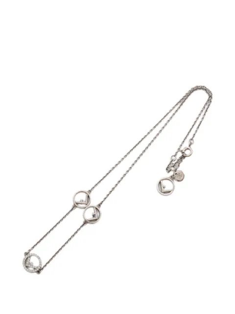 Fendi Pre-Owned 2010s F Is rhinestone necklace Silver 1094851