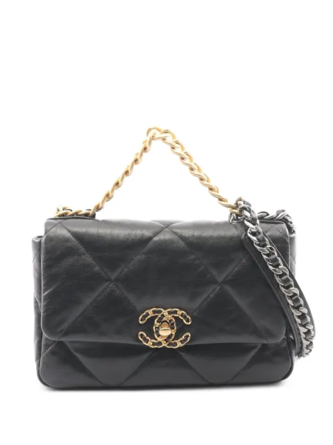 CHANEL Pre-Owned 2020-2021 19 Dixneuf matelassé shoulder bag Black 109607830279779