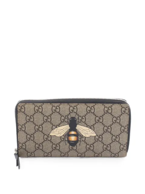 Gucci Pre-Owned 2000s GG Supreme bee wallet Neutrals 1097206
