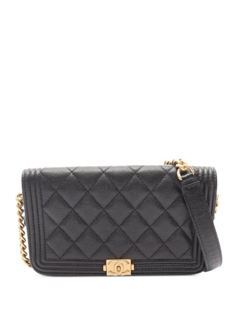 CHANEL Pre-Owned Boy Chanel quilted chain wallet Black 1096095NU3CK56K