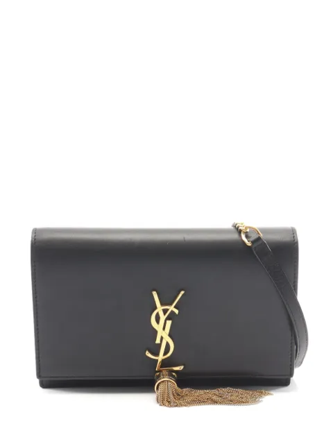 Saint Laurent Pre-Owned 2010s Kate tassel chain clutch bag Black 1096436