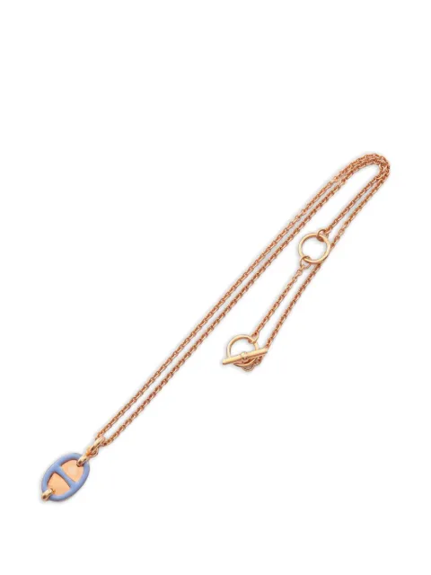 Hermès Pre-Owned 2010s PM Chaine d'Ancre Mini Maillon necklace Pink 1093394