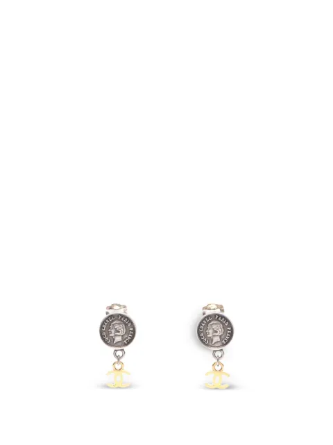 CHANEL Pre-Owned 1996 Coco Mark medallion earrings Silver 108853896A